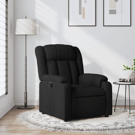 vidaXL - Fauteuil - verstelbaar - stof - zwart