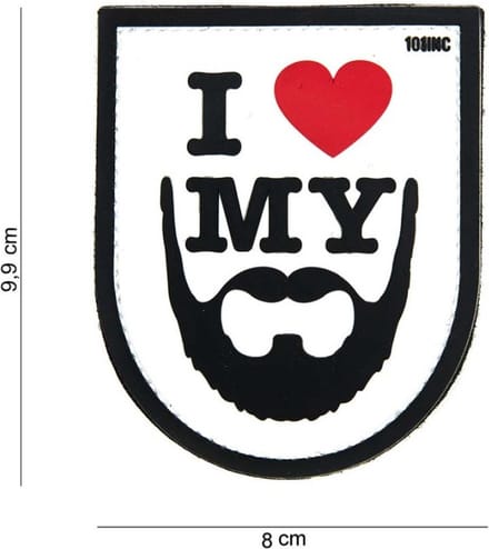 101 Inc Embleem 3D Pvc I Love My Beard Wit  14042