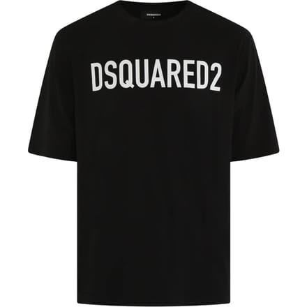 Dsquared2 Loose Fit Brand Logo Zwart T-shirt