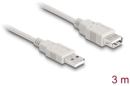 Delock - USB 2.0 A Male naar USB 2.0 A Female - 3 m