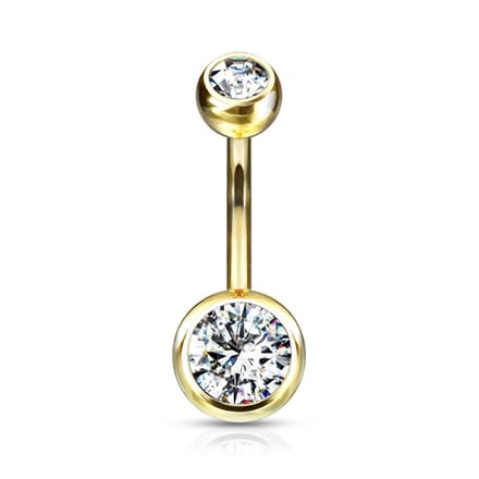 Piercing titanium steen 1.6x10x6 - goud - LMPiercings