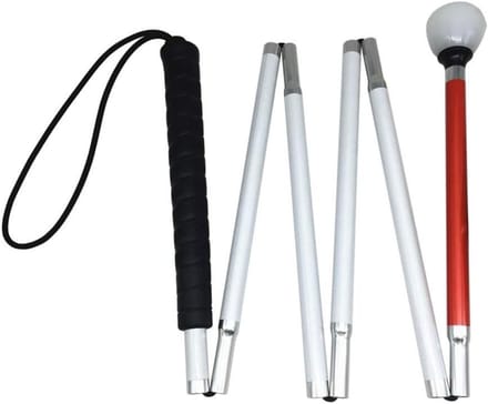 Inklapbare Stok - Mobiliteitsstok Wandelstok - Veilig Onderweg - Compact Opvouwbaar - 6 Delen - Wit