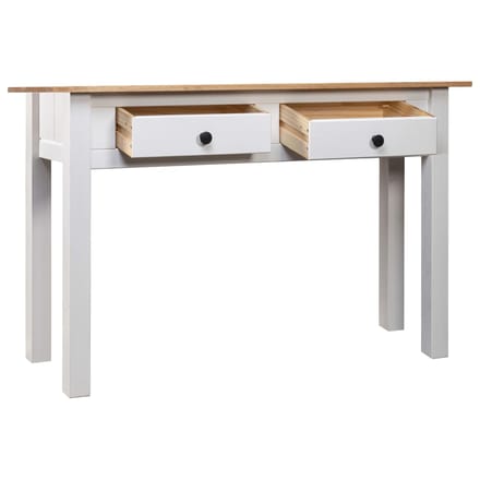 vidaXL - Wandtafel - Panama - Range - 110x40x72 - cm - massief - grenenhout - wit
