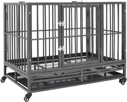 Hondenbench met Wielen en Uitschuifbare Lade - Grote Bench 102x72x85cm
