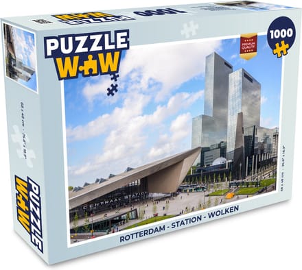Puzzel Rotterdam - Station - Wolken - Legpuzzel - Puzzel 1000 stukjes volwassenen
