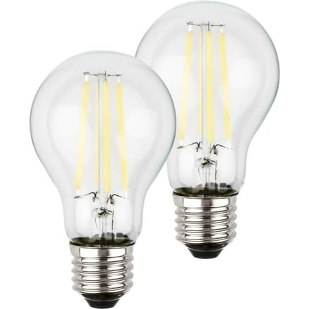 BRILONER - Ultra Efficient LED lamp - set van 2 lichtbronnen - E27 - filament verlichting - A60 - 4W - 840Lm - 2.700 K warm wit licht - Ø6cm
