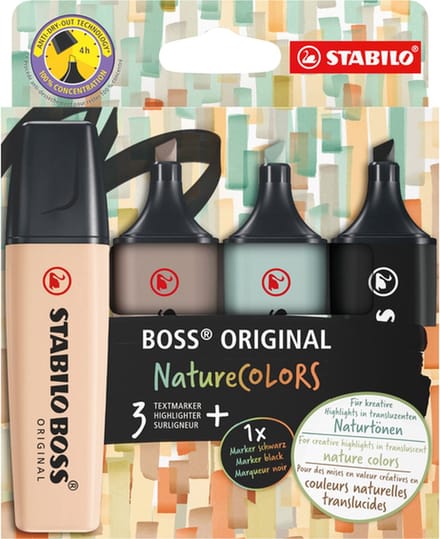 Markeerstift stabilo boss 70/4 etui à 4st nature | 5 stuks