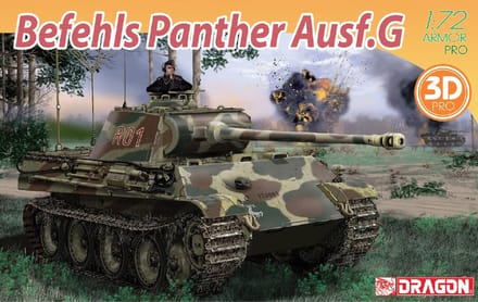 Dragon Modelbouwpakket Militaire voertuigen - 7698 Panzerkampfwagen V Panther - Befehls Panther Ausf. G - Tank Plastic - 1:72 - Modelbouw
