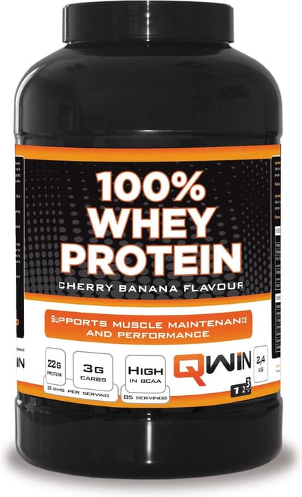 QWIN 100% Whey Protein Cherry & Banana - 2400 g