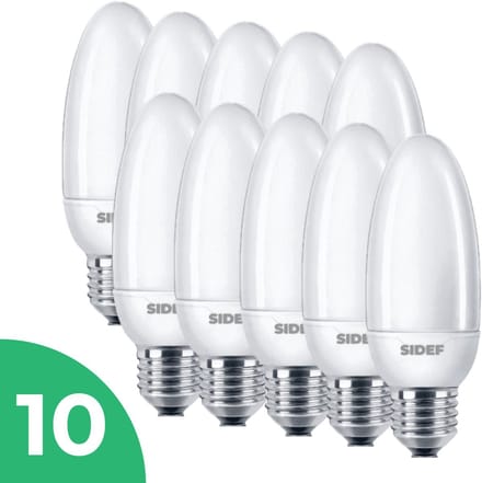 Sidef Spaarlamp E27 - 11W - Daglicht - Niet Dimbaar - 10 stuks