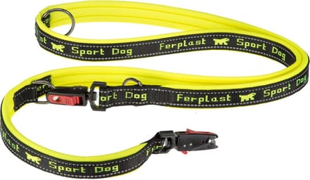hondenriem Sport 200 x 2 cm nylon geel/zwart