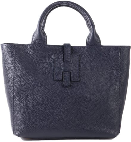 Echt lederen handtas Kyra - Made in Italy - Donker blauw