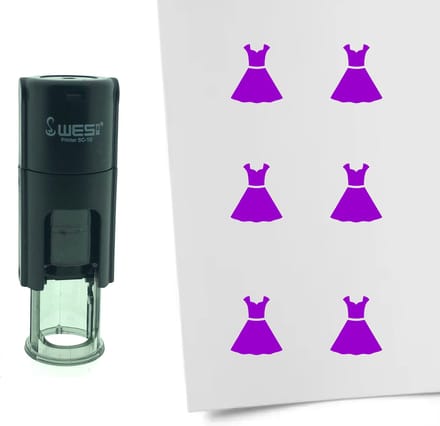 CombiCraft Stempel Jurk 10mm rond - Paarse inkt