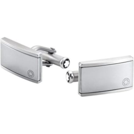 Montblanc manchetknopen, matsteel collection, model 101539, rvs ingelegd met wolfraam