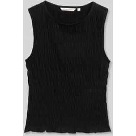 Tom Tailor Denim - Gesmokte top met stretch - Maat M - deep black