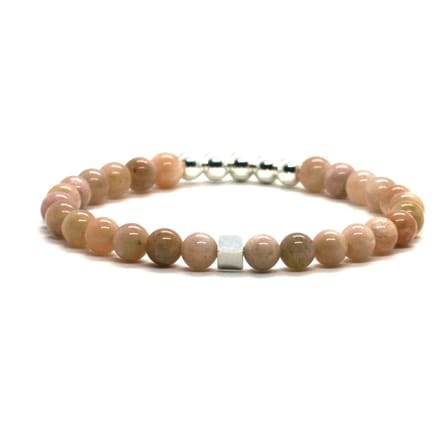 Heaven Eleven - Dames - armband - fijn - 925 - zilver - sunstone - 6mm
