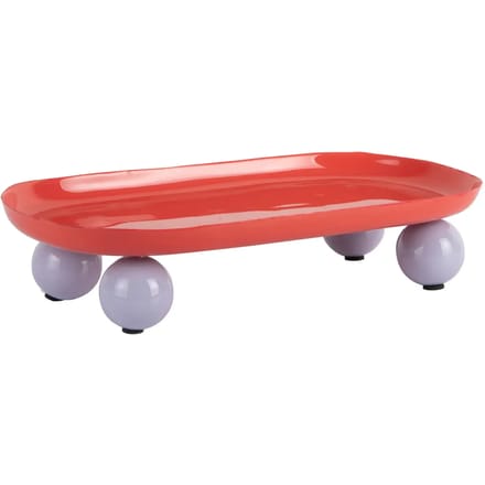 Present Time Dienblad Double Funky Oval Large - Rood - 39x16x6cm - Modern