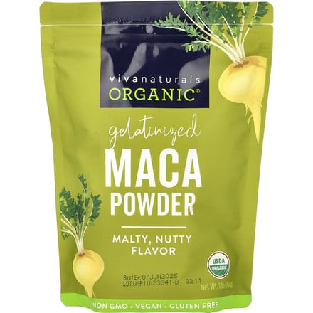Viva Naturals, Poudre de Maca Gélatinisée Biologique, 1 lb (454 g)