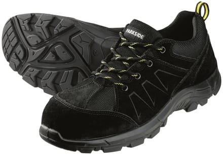 Parkside Leren Veiligheidsschoenen S3 - Laag - Maat 45 - Stalen Neus - Reflecterende elementen - van Leer - Geprofileerde PU-loopzool