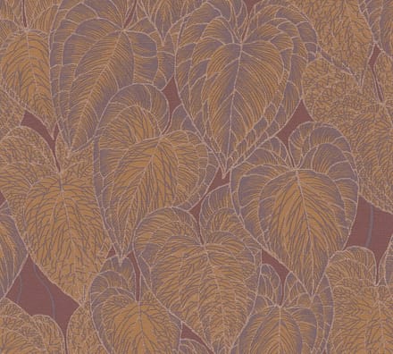 BLADEREN BEHANG | Botanisch - Oranjerood Lila Goud - Living Walls Daniel Hechter 7