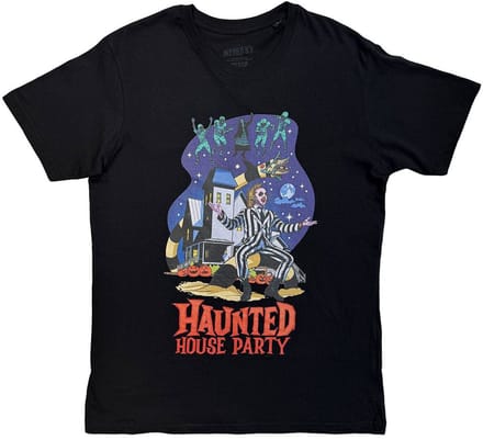 Beetlejuice - Haunted House Party Heren Tshirt - S - Zwart