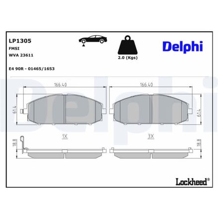 Remblokset DELPHI LP1305, voor