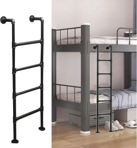 Instapladder Metaal - Klimladder Zolder - Veilige Toegang Creëren - Robuuste Stalen Constructie - 38 cm Breed - Zwart