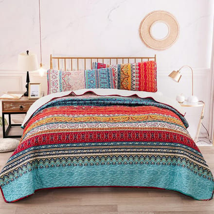 TRANKIELO® - Luxe Beddensprei met Kussenslopen – 220x240 cm – Polyester - Boho Design - Hypoallergeen – Ademend