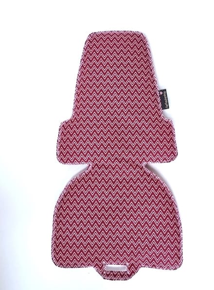 Rood witte zigzag kussen inlay voor de bobike mini fietsstoel - red - waterafstotend - bobike mini - fietsaccessoires