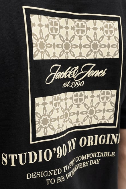 Jack & Jones T-shirt Jorcassis Aop Element Tee Ss Cn 12295061 Black Mannen Maat - S