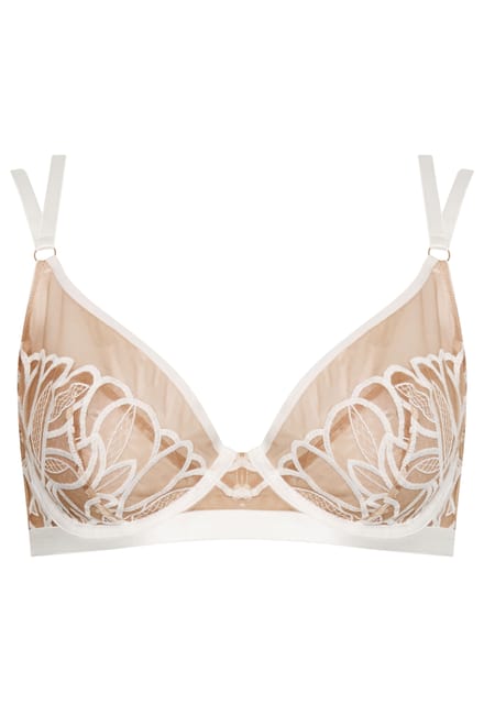 Playful Promises Witte Beha Met Grafisch Bloemenborduursel Size 42E