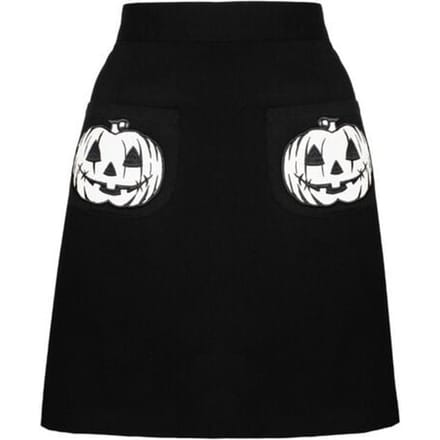 Hell Bunny - Gothic Minirok - Skelli Skirt - XS tot L - voor Vrouwen - zwart-wit