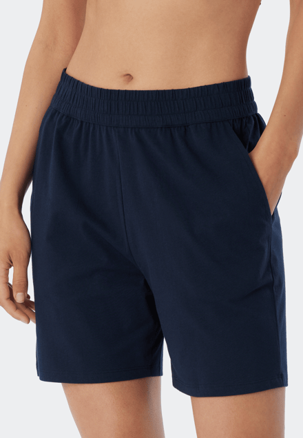 SCHIESSER Mix+Relax loungebroek kort - dames broek kort donkerblauw