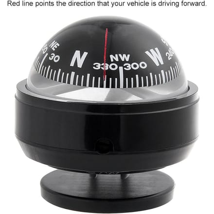 Auto Dashboard Mount Navigatie Kompas Bal Plastic Richtingaanwijzer Camping Wandelen zwart