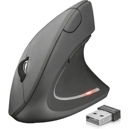 Trust Verto - Draadloze Ergonomische Muis - Verticale muis - USB-Ontvanger - Zwart