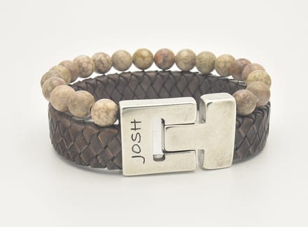 Josh-24966-Armband-Taupe-Heren-21,5cm