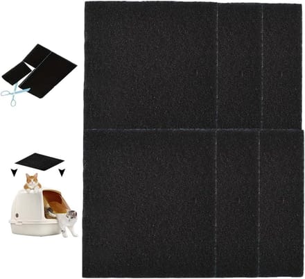 Dailygoods- Koolfilter 6 Stuks - Actieve Koolfilters - Vervangende Koolfilter - Geurfilter - 10,5 x 11,5 x 0,5 cm - Polyester