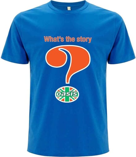 Oasis - Question Mark Heren T-shirt - S - Blauw