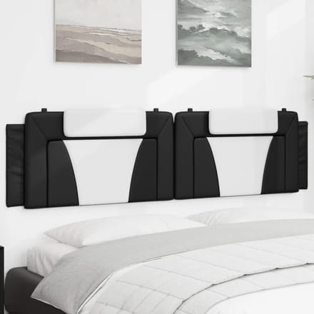 vidaXL Hoofdbordkussen "Viana" 193 cm kunstleer zwart en wit