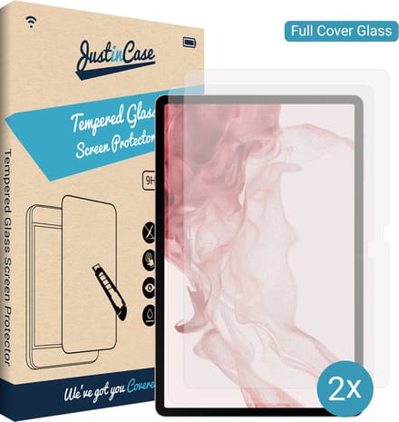 Just in Case screenprotector geschikt voor Samsung Galaxy Tab S8 Plus - Screenprotector Tablet Glas - 2 Stuks
