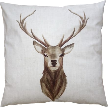 Clayre & Eef Kussenhoes 45x45 cm Beige Bruin Polyester Hert