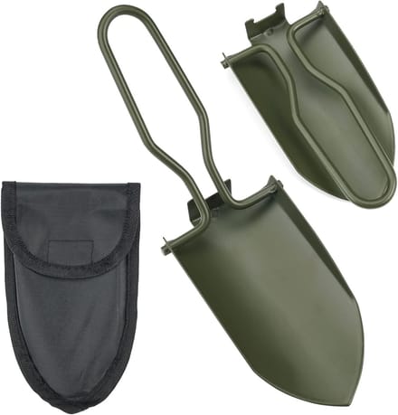 Vouwbare Tuinschep van RVS met Heuptas - Compacte Handschep voor Camping, Tuinieren en Overleven