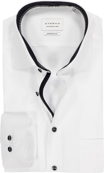 ETERNA modern fit overhemd - twill - wit