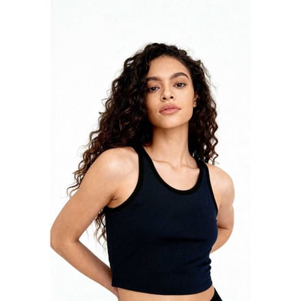 Geribbelde Mouwloze Crop Top