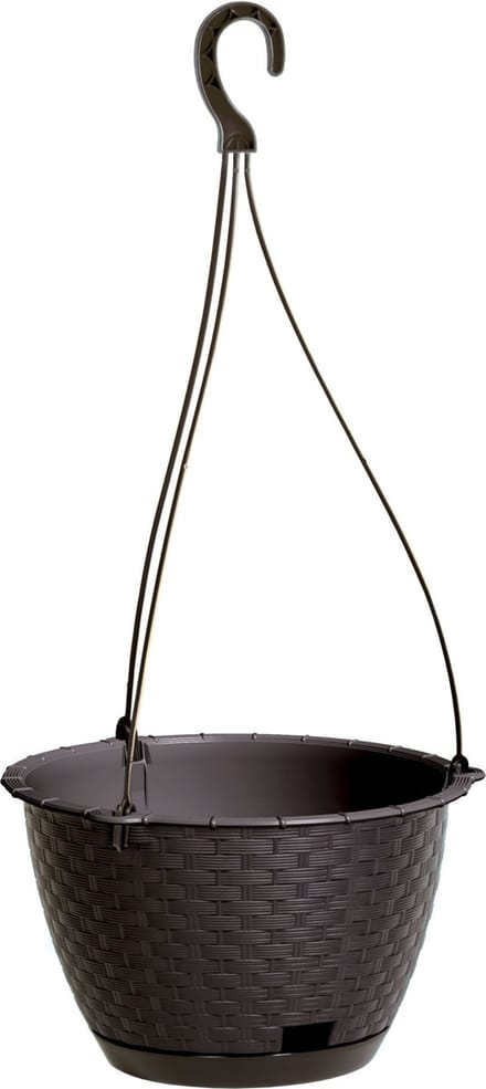 Prosperplast Plantenpot - hangend - kunststof - donkerbruin - D22 x H14 cm - bloempot