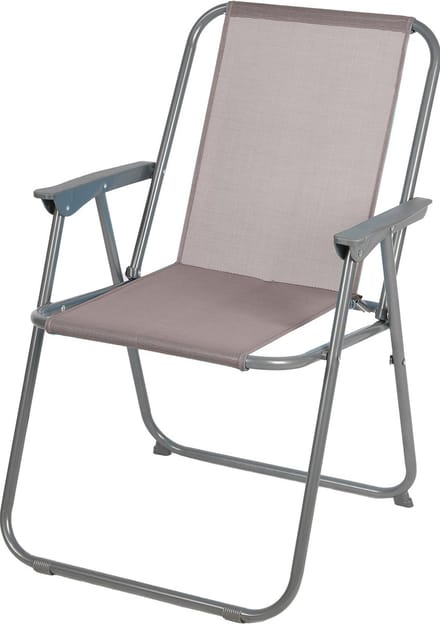 Sunnydays Picnic camping/strand stoel - aluminium - inklapbaar - beige - L53 x B55 x H75 cm