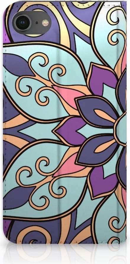 Book Case voor iPhone 7 | 8 | SE (2020) | SE (2022) Smart Cover Purple Flower