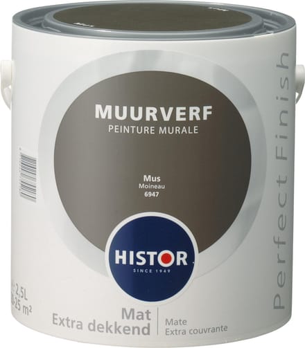 Histor Perfect Finish Muurverf Mat - 2,5 Liter - Mus