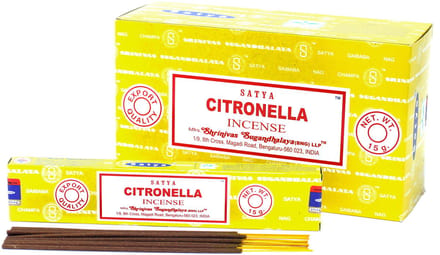 Satya - citronella - wierook - wierookstokjes - doos 12 pakjes van 15 gram