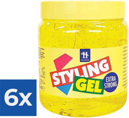 Hegron Styling haargel Extra Strong 500ml - Voordeelverpakking 6 stuks